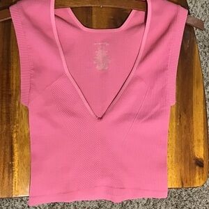 Free People V-Neck Ribbed Top XS/S in Sweet Pea New Without Tags